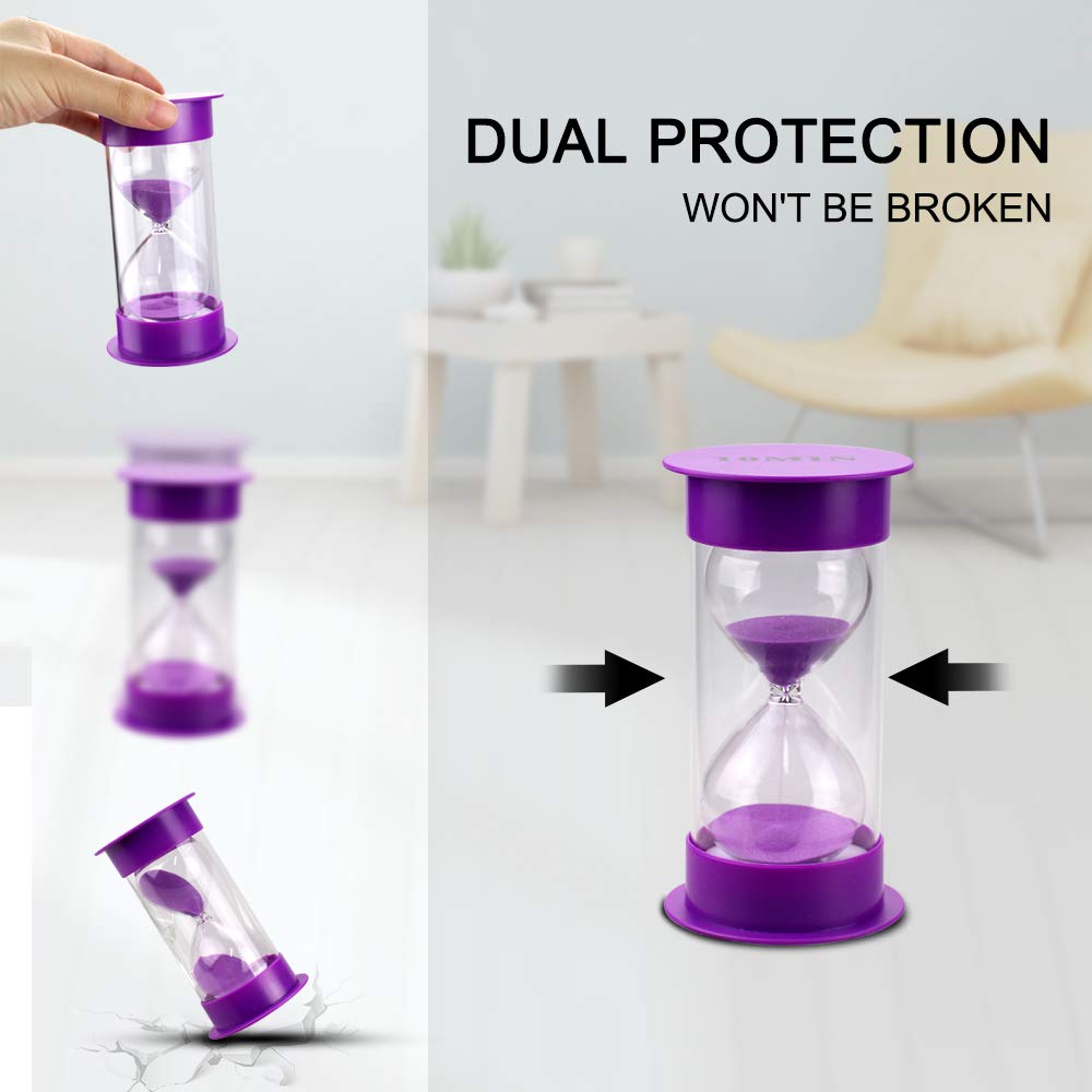 Emdmak Sand Timer, Acrylic Hourglass Timer Colorful Sandglass Timer 1 Min/2 Mins/3 Mins/5 Mins/10 Mins/15 Mins Sand Clock Timer